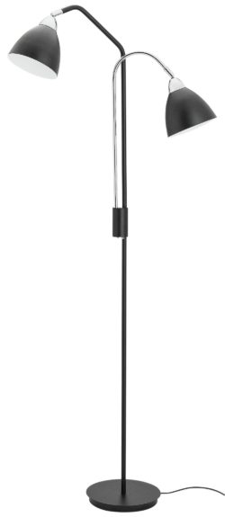 Collection - Cromwell Chrome Twin - Floor Lamp - Black